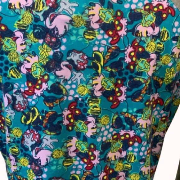 LuLaRoe Randy XS Minnie Mouse Multicolor Raglan Sleeve Baseball Top XS - Picture 5 of 11